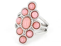 4mm Round and 7x5mm Oval Pink Opal Rhodium Over Sterling Silver Ring. Measures Approximately 1.10"L x 0.66"W. Not Sizeable. Pink Oval Stackable Jewelry, Pink Oval Stackable Rings, Popular Jewelry, Mens Accessories Jewelry, Pink Opal, Diamond Gemstone, Birthstone Jewelry, Jewelry Making Beads, Metal Jewelry