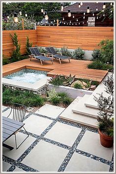 Patio Furniture Sets - Discovered what you like? - Shop for the collection now, Click for more latest inspirations. Outdoor Hot Tub, Hot Tub Backyard, Patio Deck Designs, Hardscape Design, Cozy Backyard, Landscape Designs, Decks Backyard, Outdoor Gardens Design