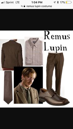 a collage of men's clothing and ties with the caption remus lupin