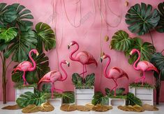 Palm Flamingo Backdrop - Gatsby Backdrop Flamingo Photoshoot, Privacy Wall Outdoor, Lash Spa, Miami Vice Theme, Palm Royale, Palm Beach Decor, Palm Springs Architecture, Miami Nights