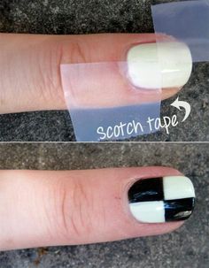 Unghie Malate, Silly Nails, Checkered Nails, Band Nails, Cute Simple Nails, Different Nail Designs, Smink Inspiration, Scotch Tape, Nail Swag