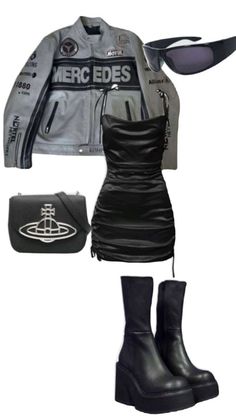 Style Inspiration Y2k, Motorsport Outfit, Outfits Ideas Y2k, Trendy Outfits 2023, Outfit Ideas Kpop, Outfit Ideas Dark, Y2k Outfits Ideas, Dresses Outfit Ideas, Ootd Swag