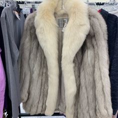 Size 12 In Mint Condition. This Coat Is Absolutely Perfect As Is. Clean, But If You Would Like It Professionally Cleaned Add $70. I Have A Master Furrier Acquaintance For Whom I Did Some Modeling For Giving Me A Great Deal On Cleaning. Luxury White Fox Fur Coat, Blue Fox Fur Coat Women, Saga Fox Fur Coat, Luxury Fox Fur Outerwear In Mink, Fox Coat, Arctic Fox, Fox Fur Coat, Fur Jacket, Mint Condition