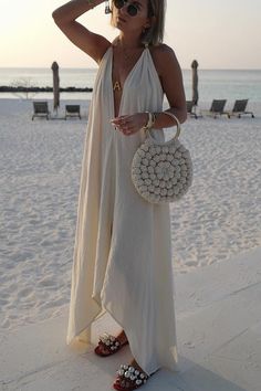 Vacation Wear, Beach Maxi Dress, Leather Fringe, Buy Prints, Leather Tassel, Fit Style, Dress First, Xl Dress, Halter Neck