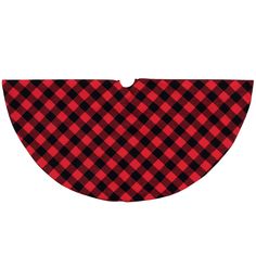 a red and black checkered pattern is shown on the front of a cutting board