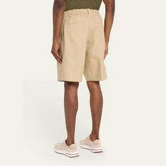 Loro Piana "Reinga" Bermuda shorts featuring unique inward-facing front pleats and a dual-construction waistband High rise Pleated front Side slip pockets Back welt pockets Relaxed legs Extended hook-zip front Belt loops Flax Unlined Dry clean Made in Italy Relaxed Fit Bermuda Shorts With Welt Pockets, Bermuda Shorts With Side Pockets, Loro Piana Men, Loro Piana, Welt Pockets, Welt Pocket, Bermuda Shorts, Tops Designs, High Rise