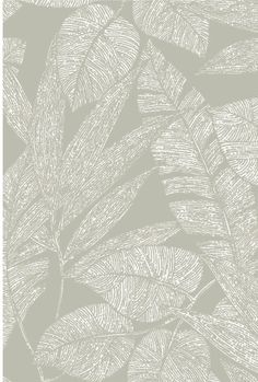 a wallpaper with leaves in grey and white