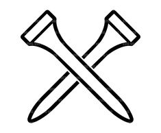 two crossed swords icon over white background