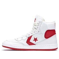 Converse Fastbreak Hi 'Enamel Red' Egret/Enamel Red/Egret 159663C Converse Fastbreak, Converse Basketball Shoes, 80s Sneakers, Rad Clothes, Air Shoes, Nike Air Shoes, Shoes Basketball, Retro Shoes, Round Toe Heels