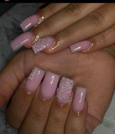 Simple But Cute Nails Acrylic Short, Cute Square Nails Short, Simple Short Nails Acrylic, Cute Simple Short Nails, Simple Short Acrylic Nails, Long Acrylic Nail Designs, Hard Nails, Colored Acrylic Nails, Girly Acrylic Nails