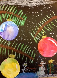 an art project for kids with christmas ornaments