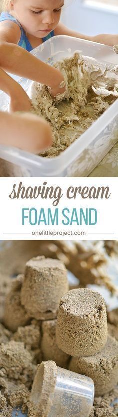 Make Kinetic Sand, How To Make Foam, Kinetic Sand, Toddler Snacks, Toddler Fun, Sensory Bins, Shaving Cream, Sensory Activities