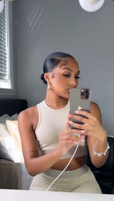 Everyday Hairstyles Black Women, Clean Hairstyles Black Women, Natural Hair Sleek Bun Black Women, Low Messy Bun Black Women, Slick Back Messy Bun Black Women, Slick 4c Bun, Sleek Styles Black Women, Middle Bun Hairstyles For Black Women, Slick Back Bun 4c Hair