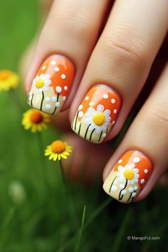 Welcome to our fabulous collection of flower-inspired nail designs! Fun Spring Nails Design 2024, Spring Fingernail Ideas, Nails May 2024, Fun Spring Nails 2024, Spring Fingernails, May Nails Ideas 2024, Nail Art Fancy, Wild Flower Nails, Nail Designs Flowers