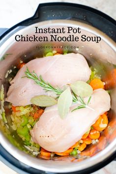 instant pot chicken noodle soup with carrots and celery