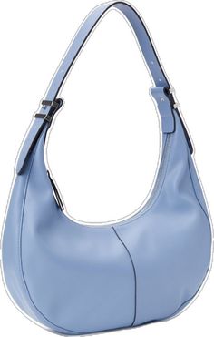 Casual Blue Crossbody Hobo Bag, Trendy Blue Shoulder Baguette Bag, Trendy Blue Baguette Shoulder Bag, Trendy Blue Hobo Shoulder Bag, Trendy Blue Baguette Bag For Everyday, Trendy Blue Hobo Bag For Everyday Use, Modern Light Blue Shoulder Bag, Blue Casual Hobo Bag With Double Handle, Blue Hobo Shoulder Bag For Everyday