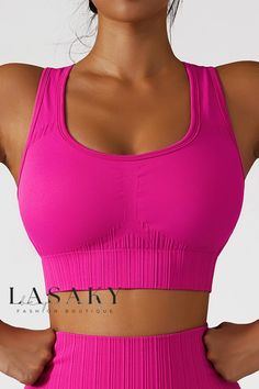 Lasaky - Advanced Seamless Sports Bra with Enhanced Shock Absorption for Yoga and Fitness Training Breathable High Stretch Seamless Sports Bra, Pink Compression Sports Bra With Breathability, Pink Compression Breathable Sports Bra, Compression Pink Sports Bra With Breathable Fabric, Pink Breathable Sports Bra In Seamless Fabric, Compression Fit Breathable Pink Sports Bra, Solid Seamless Sports Bra For Gym, Pink Sports Bra With Light Support And Micro-elastic, Pink Compressive Sports Bra For Workout