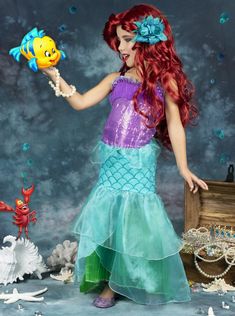 Little Mermaid Outfit, Little Mermaid Dresses, Ariel Costumes, Halloween Costumes To Make, Little Mermaid Costume, Mermaid Magic, Black Halloween Dress, Mermaid Outfit, Mermaid Inspired