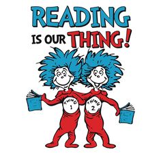 an image of two people with blue hair and the words reading is our thing on them