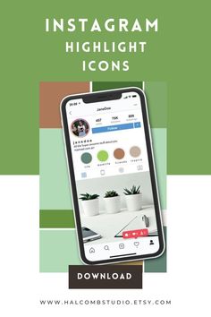 an instagram icon with the text instagram highlight icons on it and a photo of