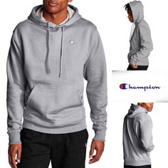 Nwt Champion Powerblend Fleece C Logo Hoodie. Say Hello To You New Favorite Fleece Hoodie! Right Away, You'll Notice How Plush & Soft This Champion Men's Powerblend Pullover Hoodie Feels Without Adding Extra Bulk. With Reduced Pilling & Shrinkage, This Style Will Keep It’s Great Look Wash After Wash. With Super Soft Fabric & A Modern Silhouette, You'll Never Leave Home Without It-Sure To Achieve Favorite Sweatshirt Status!! Details: Classic Power Fleece Pullover Hoodie With A Kangaroo Pocket & A Athletic Heather Fleece Hoodie For Winter, Winter Fleece Hoodie In Athletic Heather, Winter Athletic Heather Fleece Hoodie, Athletic Heather Fleece Hoodie, Heather Grey Fleece Sweats For Winter, Athletic Heather Winter Hoodie With Adjustable Hood, Heather Grey Fleece Sweatshirt With Adjustable Hood, White Champion Hoodie, Champion Pullover