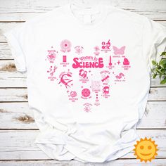 Product details: ✔️ NAME: Women In Science Vintage T-Shirt, Inspirational Girls Shirt, Geeky Graphic Tee, Feminist Shirt, Inspirational Shirt ✔️ IMPORTANT NOTE: Both Men and Women can we our shirts because this is unisex style t-shirts;  Wash item inside out in cold water, do not bleach, do not dry clean, do not iron directly on the design. ✔️ MATERIAL: 5.3-ounce, 100% cotton (99/1 cotton/poly (Ash) & 90/10 cotton/poly (Sport Grey); Heavyweight classic unisex tee; Taped neck and shoulders; Tearaway label; Decoration type: Digital Print ✔️ OUR DESIGN PRODUCTS: Each One are designed and sold in limited quantities. The designs are created by our incredibly talented in house graphic art team who often hand draw and illustrate each Tee shirt design. ✔️ SIZE CHART: Please refer the attached size Pink School Shirt With Text Print, Pink Text Print Shirt For School, Pink Slogan T-shirt For School, Pink School T-shirt With Screen Print, Pink Graphic Print School Shirt, Pink Graphic Print Shirt For School, Pink Screen Print Tops For School, Science Vintage, Women In Science