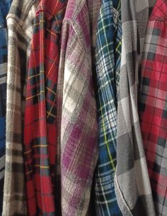 All flannels are men's sizes-Cotton-Light to medium weight-Up cycled vintage-  Our flannels are racked by size-Housed in a smoke free-pet free stockroom-   To be sure to receive the correct size-Place one of your favorite shirts on a flat surface and measure underarm to underarm and neck to hem then send those measurements to us immediately after ordering so we can be sure you get the size that you need-   Once purchased all scratchy tags will be removed-Flannels are then double washed, conditio Flannels Aesthetics, Flannel Sweater, October Mood, American Buffalo, Travel Free, Vintage Flannel, Rochester Ny, Cotton Lights, Plaid Flannel