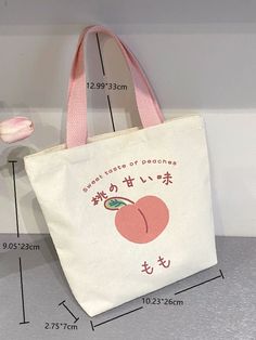 Bag For Love - Peach & Letter Graphic Shopper Bag - Women Tote Bags Product Description Color Pink Quantity 1 piece Strap Type Double Handle Pattern Type Fruit&Vegetable Bag Size Medium Type Shopper Bag Material Canvas Composition 100% Cotton Size Chart INCH CM Size Bag Width Bag Height Bag Length one-size 2.8 9.1 10.2 Size Bag Width Bag Height Bag Length one-size 7 23 26 Similar Products h2 { text-align: center; } .red-box { width: 100%; display: flex; flex-direction: row; flex-wrap: wrap; just Pink Rectangular Shoulder Bag With Letter Print, Pink Tote Lunch Bag For Daily Use, Pink Rectangular Canvas Bag For School, Pink Rectangular Canvas School Bag, Pink Shoulder Bag With Letter Print For Daily Use, Pink Large Capacity Bag As Gift, Large Capacity Pink Bag As A Gift, Pink Letter Print Bag For Shopping, Pink Shopping Bag With Letter Print