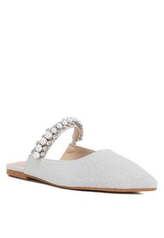 Geode Mary Jane Embellished Mules  HOUSE OF SHE Pointed Mules, Comfortable Bridal Shoes, Black Romper Shorts, Casual Pumps, Plus Size Mini Dresses, Flat Mules, Slip On Mules, Foot Jewelry, Judy Blue Jeans