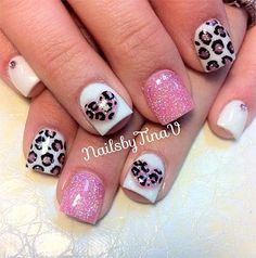 http://thesharonosborne.com Leopard Print Heart Nails, Nails Hearts, Do It Yourself Nails, Gel Nail Art Designs, Print Nails, Leopard Nails, White Nail, Get Nails, Cute Nail Art