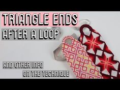 a red and white bag with the words triangle ends after a loop