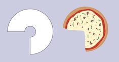 the letter g is for pizza and it's cut out into smaller pieces, including one