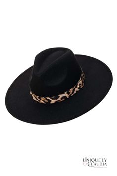 Looking for a fun and unique way to add some personality to your outfit? Check out our On the Wild Leopard Print Band Fedora Hat! This eye-catching piece is perfect for adding a touch of sass and style to any outfit. It features a vegan leopard print band with a button gold-tone accent, adjustable inner drawstring. Whether you're hitting the town or just running errands, our On the Wild Leopard Print Band Fedora Hat is sure to add some pizzazz to your fashion-savvy look. So don't wait any longer Trendy Winter Party Fedora, Trendy Brimmed Felt Hat For Party, Trendy Flat Brim Felt Hat For Party, Trendy Winter Vacation Hats, Trendy Summer Party Felt Hat, Trendy Winter Hat Bands, Trendy Black Hat Bands For Fall, Fall Party Hat, One Size, Casual Fall Party Hat Bands