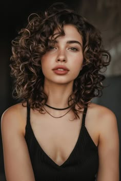 Effortlessly Stylish: 16 Beautiful Shoulder-Length Hairstyles for Curly Hair Shoulder Length Curly Hairstyles, Daniela Core, Updos For Formal, Curly Balayage Hair, Mid Length Curly Hairstyles, Curly Cuts, Shoulder Length Curly Hair, Natural Curly Hair Cuts, Summer Blonde Hair