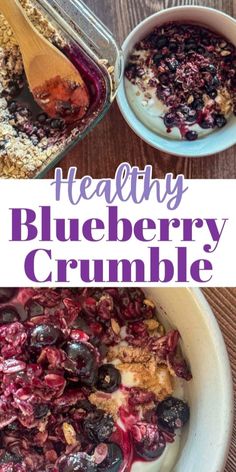 healthy blueberry crumble recipe in a bowl