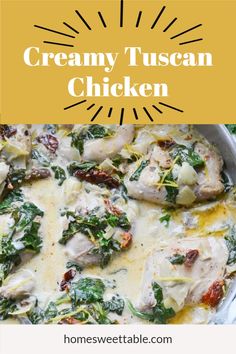 creamy tuscann chicken with spinach and cheese