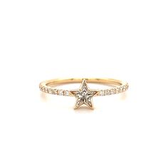 18K Gold Solid Star Shaped Diamond Pave Ring Luxury Star-shaped Promise Jewelry, Cheap Adjustable Star Shaped Ring, Luxury Star-shaped Diamond Wedding Ring, Luxury Diamond Star-shaped Ring, Diamond Pave Ring, Pave Setting Ring, Double Earrings, Star Chain, Pave Diamond Ring