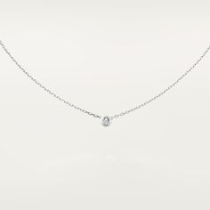 Cartier - Cartier d'Amour necklace, large model - Necklace Woman White gold/Diamond - Cartier d'Amour necklace, large model, 18K white gold (750/1000), set with a brilliant-cut diamond totaling 0.18 carat. Diameter of the pattern: 5.48 mm. Chain length: 380 to 410 mm. Please note that the carat weight, number of stones and product dimensions will vary based on the size of the creation you order. For detailed information please contact us. Formal Cartier Diamond Necklace With 17 Jewels, Cartier Diamond Necklace With 17 Jewels For Formal Occasions, Elegant White Gold Pendant Chain Necklace, Luxury Sterling Silver Solitaire Necklace With Single Cut Diamonds, Timeless White Gold Diamond Necklace With Single Diamond, Luxury Platinum Necklaces With Diamond Accents, Luxury Sterling Silver Solitaire Necklace For Formal Occasions, Everyday Luxury White Gold Solitaire Necklace, Fine Jewelry White Gold Necklace With Diamond Accents