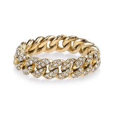 Cuban Link Ring with Diamonds | The Jewel Princess Shay Jewelry, Dainty Rings, Link Ring, Stylish Rings, Linking Rings, Rose Yellow, Engagement Ring Wedding Band, Rose Gold Diamonds, Brilliant Diamond