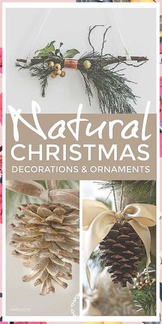 Christmas Tree Decorations - Get all your supplies met with just one simple click to visit. Act TODAY! Christmas Tree Ideas Pine Cones, Craft Idea For Christmas, Pine Christmas Tree Decorations, Country Christmas Tree Ornaments, Craft Tree Decorations, Christmas Wreath Natural Diy, Natural Decor For Christmas, Outdoorsy Christmas Decor, Christmas Decor With Pine Branches