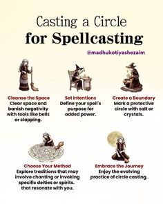 Casting A Circle, Circle Casting, Witches Alphabet, Spell Circle, Witchcraft Stuff, Wiccan Illustration, Witchcraft Spells For Beginners, Set Your Intentions, Stagnant Energy