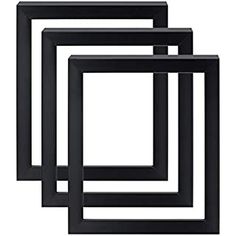 three black square frames sitting next to each other