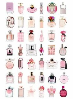 Name Brand Perfumes, Best Woman Perfumes, Pink Perfume Collection, Pink Perfumes, Koleksi Parfum, Perfume Sale, Womens Perfume, Best Perfumes, Perfume Organization