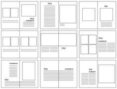 the layout sheet is shown in black and white, with different sections for each page