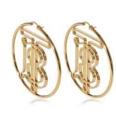 Gold Tone Burberry Monogram Hoop Earrings Hoop Earring / Base Metal Burberry Burberry Monogram, Earrings Hoop, Earrings Color, Burberry Bag, Base Metal, Burberry, Gold Tones, Hoop Earrings, Monogram