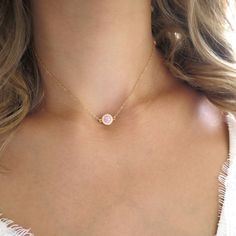 This dainty little diamond framed pink opal pendant is the perfect amount of sparkle, glitz, and minimalist to wear alone or layered with your favorite Landon Lacey necklaces! Shop Landon Lacey Jewelry » www.etsy.com/shop/landonlacey Shop my other opals! https://www.etsy.com/shop/LandonLacey/items?search_query=opal it's in the DETAILS . . . » 14k gold filled chain » Spring ring clasp » Pave Crystal Framed Manufactured Opal (14k gold over sterling silver) it's in the OPTIONS . . . » Select your l Elegant Gold Jewelry With Pink Opal, Elegant Pink Opal Round Necklace, Elegant Pink Round Charm Necklace, Elegant Pink Round Charm Necklaces, Elegant Pink Charm Necklaces With Delicate Chain, Elegant Pink Charm Necklace With Delicate Chain, Dainty Pink Jewelry With Adjustable Chain, Dainty Pink Jewelry With Delicate Chain, Elegant Pink Opal Jewelry Gift