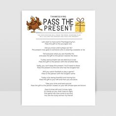 the thanksgiving pass the present poem