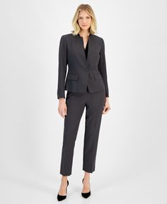 in stock Petite Suits, Le Suit, Single Button Blazer, Womens Capris, Blazer Buttons, Petite Size, Stand Collar, Pick Up, In Store