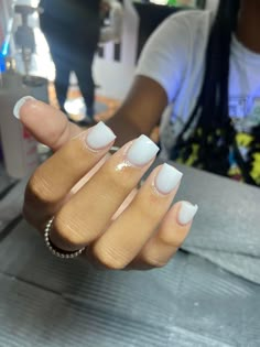 Basic Short White Nails, Super Short White Acrylic Nails, Nub Nails Shorts, Short Layover Nails, Short Thick Acrylic Nails, Rlly Short Acrylic Nails, Small Short Acrylic Nails, Short White Overlay Nails, Regular Acrylic Nails Short