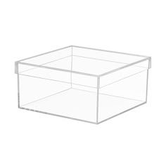 a clear plastic box on a white background